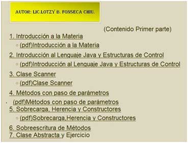 Imagen  3 Parte del contenido del blog de Taller de Programación Orientada a Objetos.