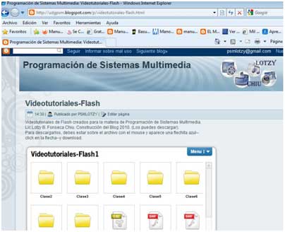 Imagen  6 Parte del contenido del blog de Programación de Sistemas Multimedia.