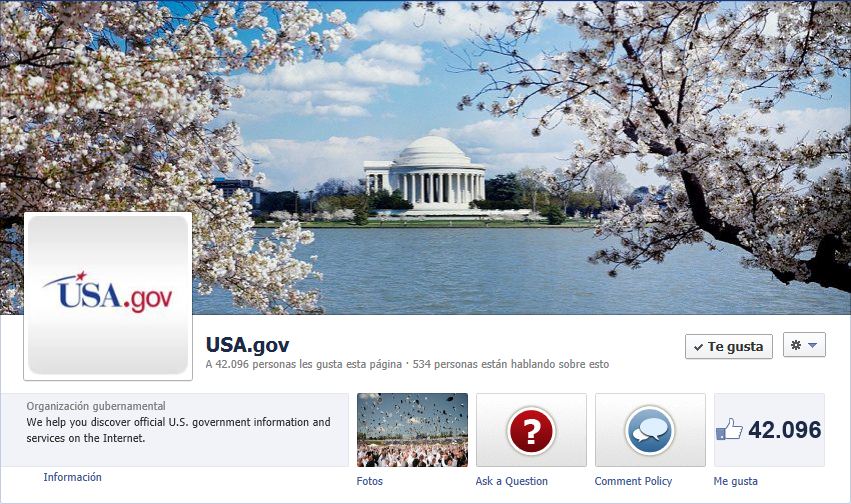 Página de Facebook de los Estados Unidos de Norteamérica