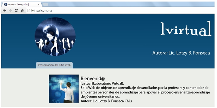 Imagen 1. Página de inicio y estructura del ROA (lvirtual)